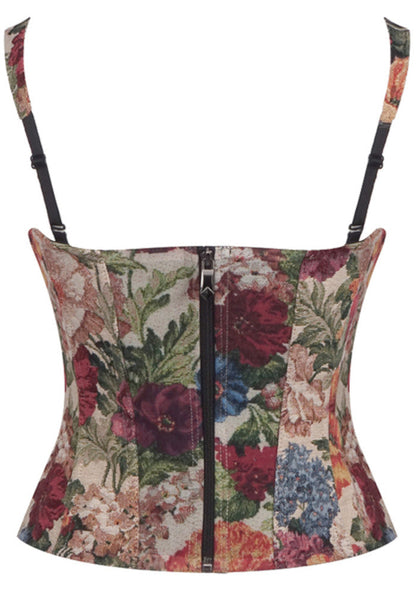 Multicolor Floral Structured Bustier Top